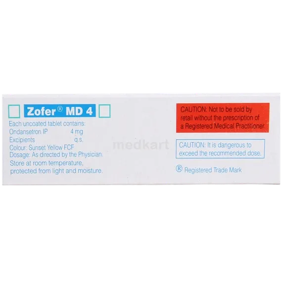 zofer md 4mg tablet 10's